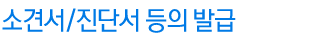 소견서/진단서 등의 발급